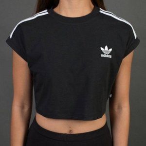 adidas black and white crop top